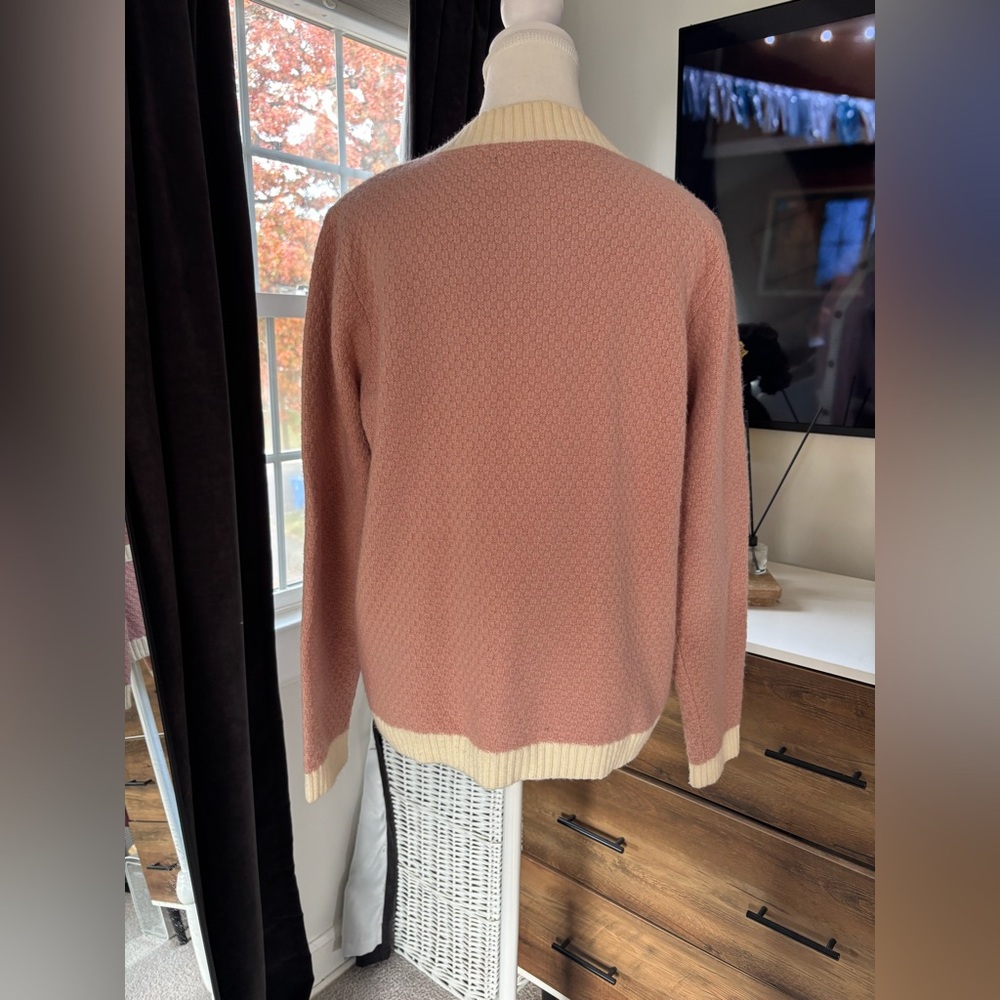 Pink and Cream Cardigan with Button Details - Picture 4 of 4
